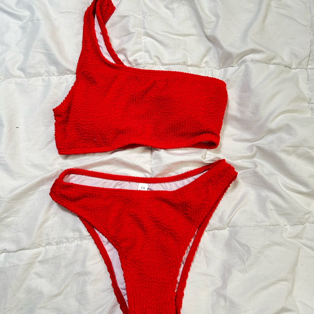 Red Textured Top XS